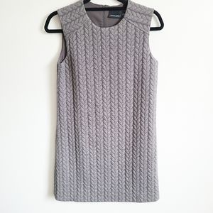 CYNTHIA ROWLEY Faux Cable Knit Shift Dress GREY